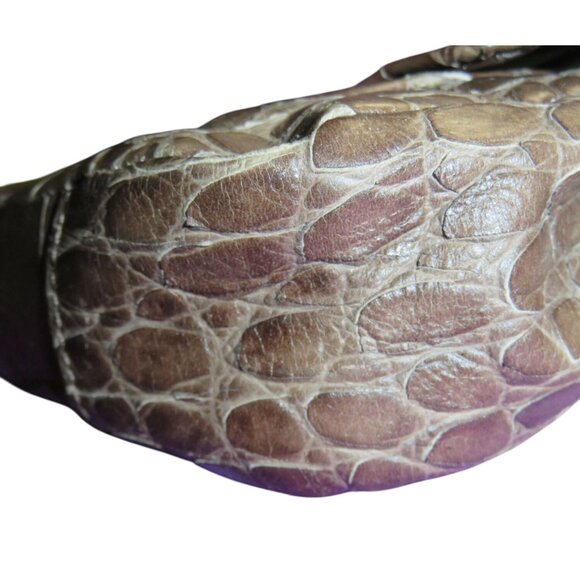 Coach 2011 Chelsea Brown Croc Embossed Leather crossbody satchel large hangtags - Picture 10 of 14